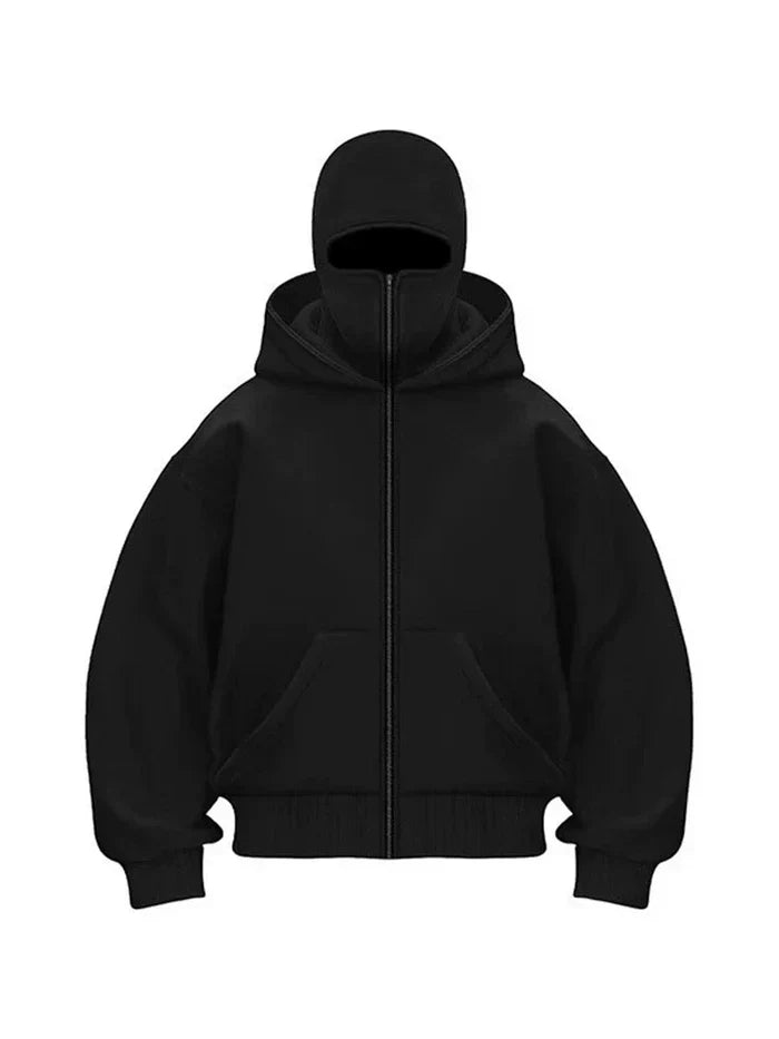 #product_na#Fashion GlowFashion GlowZwartSBalaclava | Full - Zip Hoodie